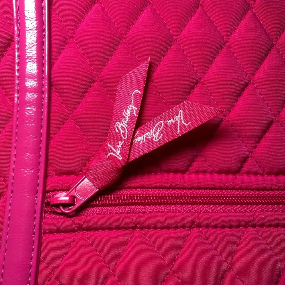 Vera Bradley Small Trimmed Vera Tote Bag Fuchsia Pink Quilted NWT